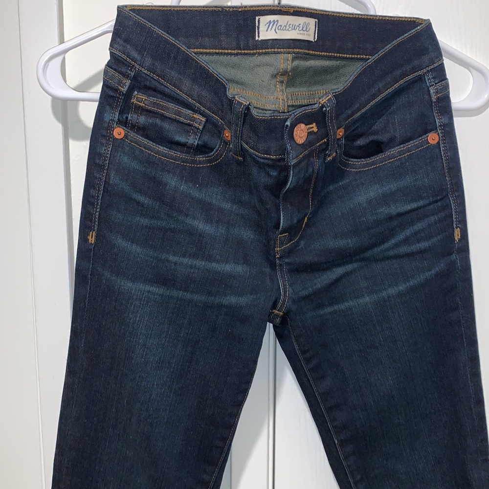 Skinny Skinny Madewell Jeans Dark Denim 5 pocket Jeans Excellent Condition Sz 24 - Picture 3 of 8